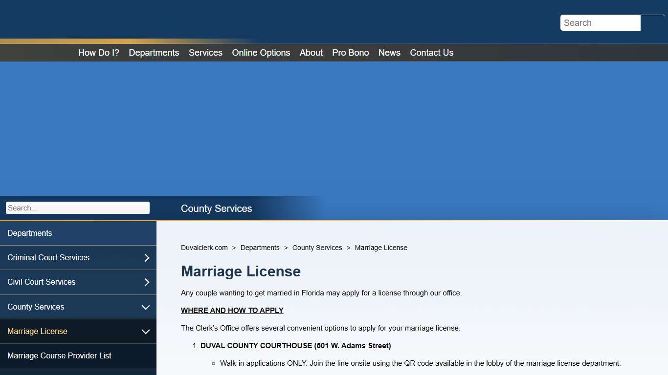 Duvalclerk.gov - Marriage License