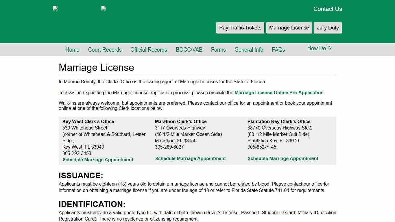 Marriage License | Key West Clerk of Courts